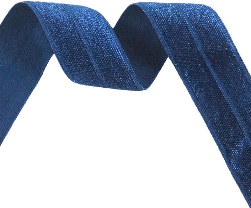 Nine Looms 1 Inch 25mm, 3 Yards Knit Elastic Band Double-Side Light Navy Woven Elastic Heavy Stretch High Elasticity for Sewing Pants Waistband, Wigs, Skirts, Craft DIY Projects (3Y Light Navy)
