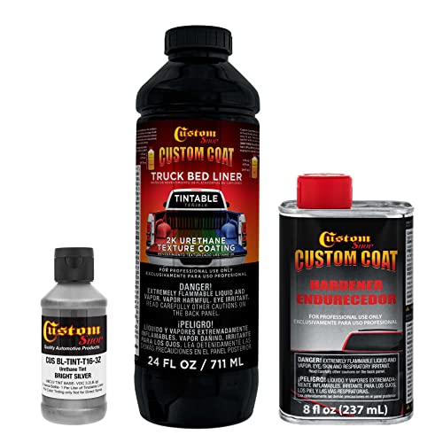 Image of Custom Coat Bright Silver 1 Quart Spray-On Urethane Truck Bed Liner Kit