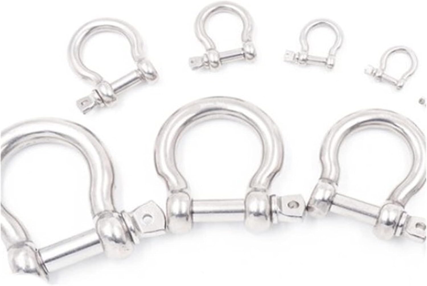 Small Shackles, Stainless Shackle,Small Shackle,1-5pc 304 Stainless Steel Shackle Bow U-Type High-Strength Lifting Ring Buckle Connection Fixed Chain M4 M5 M6 M8 M10 M12(M4(5pcs))