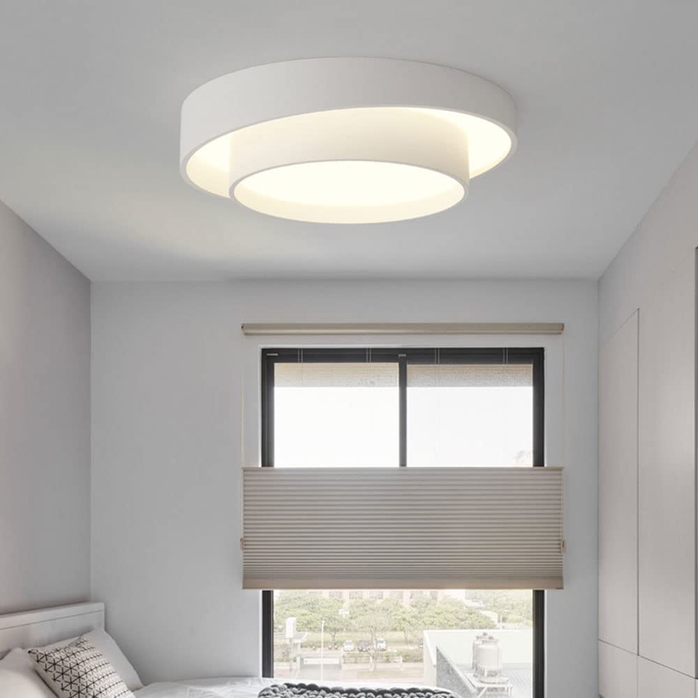 Lampy wiszące, nowoczesna lampa sufitowa LED do wnętrz, okrągła, niski profil, zbliżona do minimalistycznej lampy nordyckiej, 3 zmienne kolory Ø40 cm do salonu, przedpokoju, domowego biura, weranda,