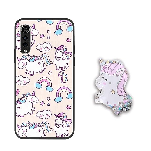 DESSEN Funda Caricaturas Adorables para LG Velvet 4G/5G, Carcasa Protector Resistente a Golpes con Soporte de Anillo, Cubierta de Silicona Antihuellas.5-8