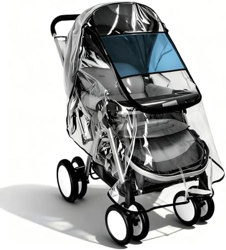 Rain cover, plastic, universal pram cover, rain and wind habit pr...