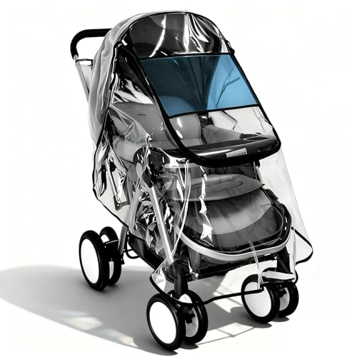 LPZMPZ Plastico Protector de Burbuja Plástico Funda de Capota la Lluvia Universal para Silla de Paseo de Carro Capa Chuva Carrito de Bebe Universal con Cierre Cochecito de Bebé Pram Rain Cover