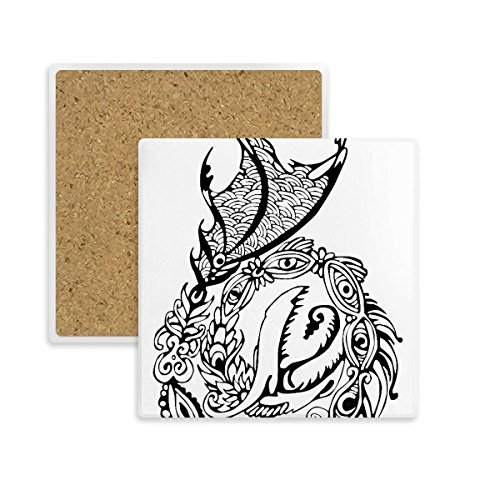 Coaster en pierre absorbante motif dragon traditionnel chic
