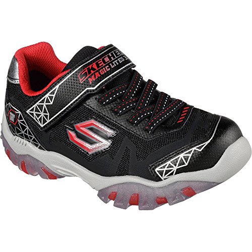 Skechers Kids Boys' Street Lightz 2.0 Chukka,Black/Red,2 M US Little Kid