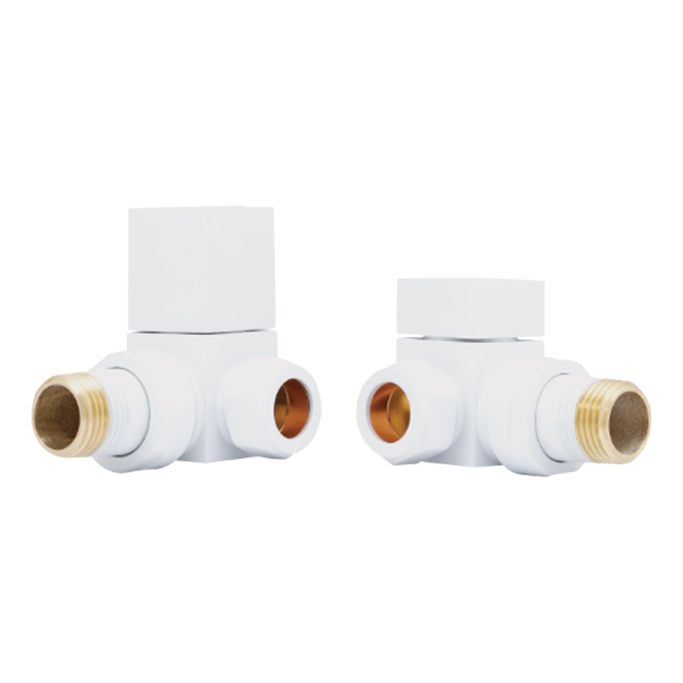 Manual Radiator Valve Square Corner - 15mm x R 1/2" - White