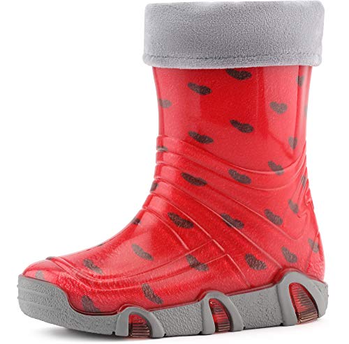 Ladeheid Kinder Mädchen Jungen Gummistiefel Wod 12 (Rot Grau...
