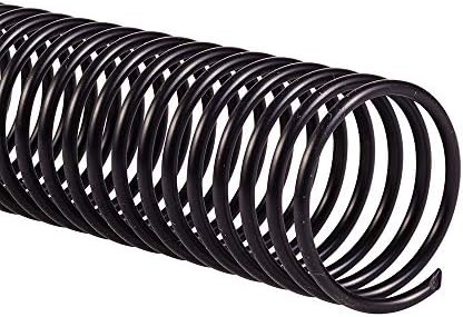 GBC Binding Spines/Spirals/Coils, 30mm, 240 Sheet Capacity, 4:1 Pitch, Color Coil, Black, 100 Pack (9665120)