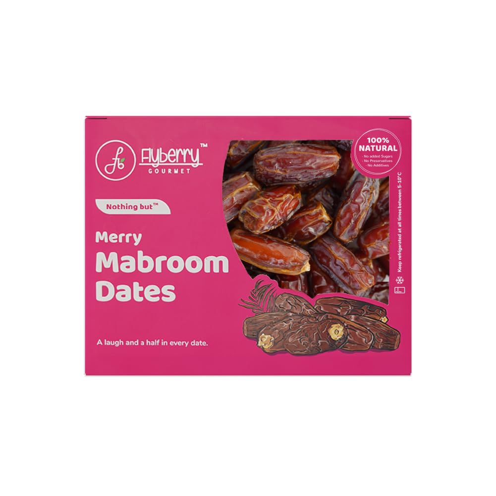 Flyberry Gourmet Mabroom Dates (Khajoor/Khajur) 400g | 100% Natural | Rich in Calcium, Iron and Potassium | Instant Energy