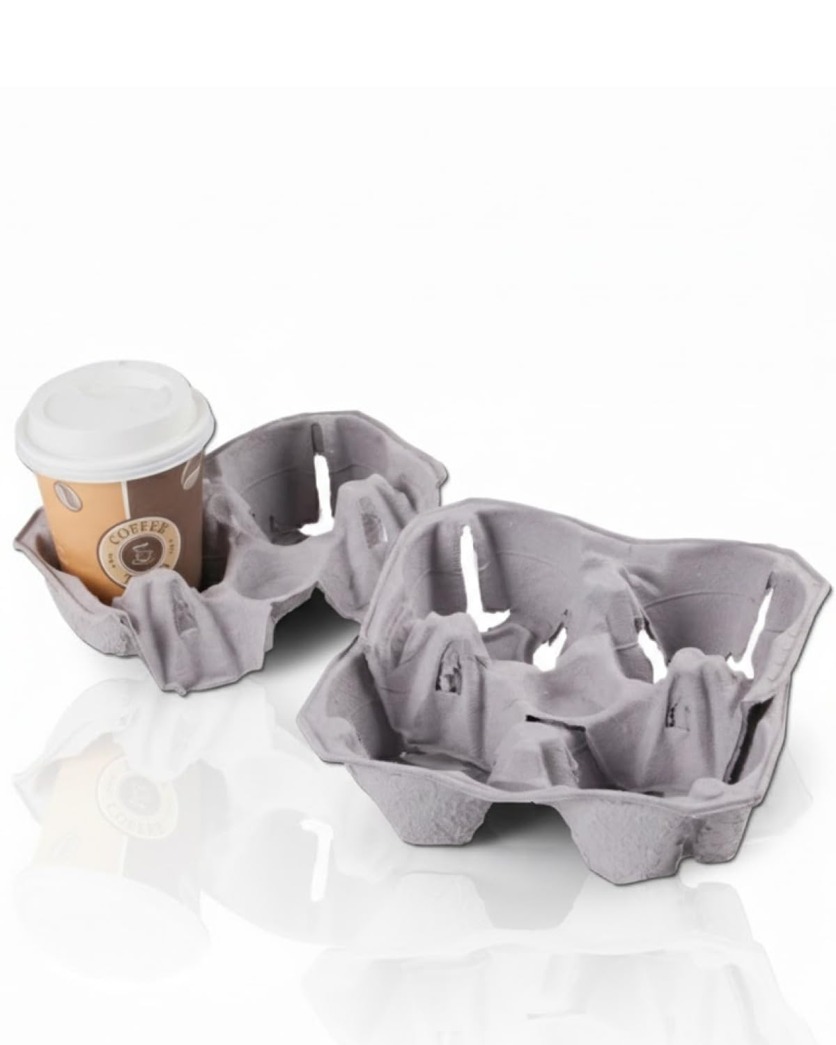Becherhalter CLICK'N CARRY 2–4 Becher, 360 Stk., Recyclingkarton | Recyclingkarton, kompostierbar, plastikfrei beschichtet, robust f. Heiß- & Kaltgetränke, 2–4 Becher