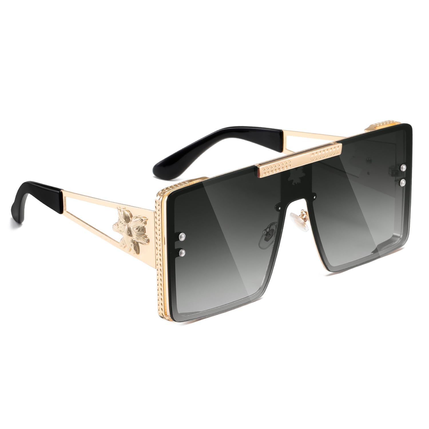 Oversize Sunglasses Mens Trendy Womens Retro Metal Shades Designer Fashion