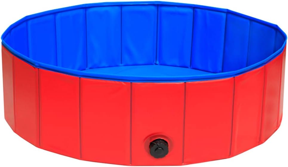SlowTon Foldable Dog Swimming Pool, Collapsible PVC Pet Outdoor Bathing Tub Non Inflatable Anti-Slip Bathtub Portable Summer Pond Pool…