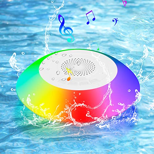 Weskjer Enceinte Bluetooth - Boîte Bluetooth avec lumières LED Enceintes Bluetooth flottantes IPX7 étanches avec fonction mains libres pour baignoire et piscine Cover