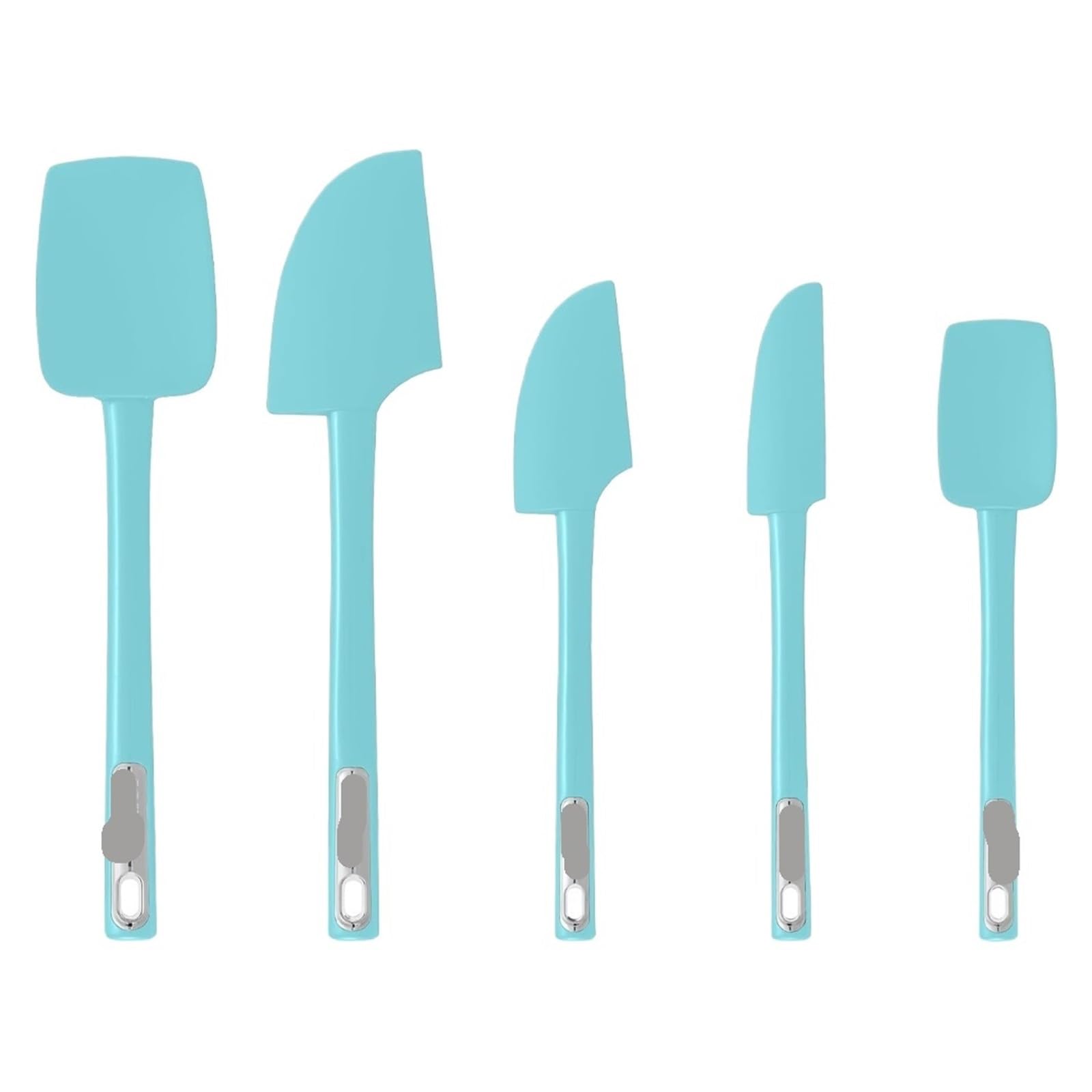Juego de espátula silicona for cocina, resistente a altas temperaturas, con Mango antideslizante, for cocinar, mezclar, hornear y agitar(5pcs B)