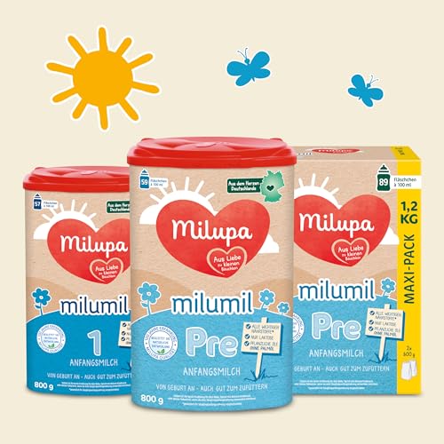 Milupa Milumil Pre – Anfangsmilch von Geburt an – Baby-Milchpulver – Mit wichtigen Nährstoffen und ohne Palmöl – 1 x 800 g