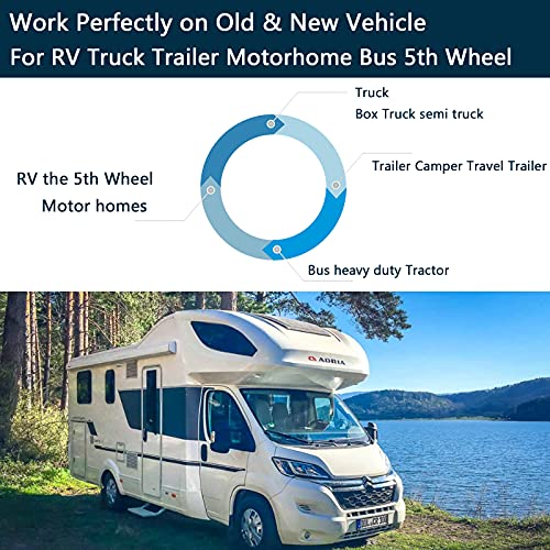 Image of Touchable 5 Split Large 10.1 inch 1080P Screen Backup Camera Audio Monitor & Built-in 128GB DVR Dash Cam for RV Truck Trailer Rear Side Front View Wired System