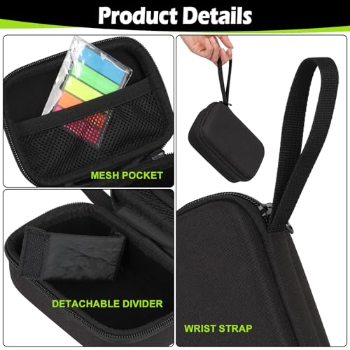 Image of Carrying Case Mini Printer, Compatible with Label Printer Shockproof Storage Bag for Thermal Printer Portable Organizer Bag for Paper /USB Cable Accessories (Box Only), Black
