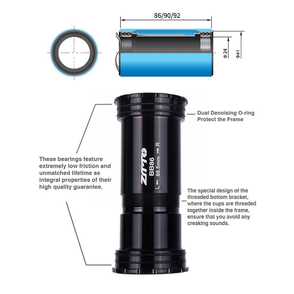 Axes De PéDalier pour VéLo Supports inférieurs de 41mm Filetage Fil MTB 24mm Céramique for pièces Vélo Chiffon Montagne Crankset Route