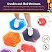 Special Supplies Hexagon Floor Liquid Tiles for Kids, Set of 9, Colorful Early Learning Activity Mats for Toddlers and Children, Anti-Slip Backing for Active Play, Dance, and Games