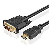 TNP High Speed HDMI to DVI Adapter Cable (6 Feet) - Bi-directional HDMI to DVI & DVI to HDMI Converter Male to Male Connector Wire Cord Supports HD Video 1080P HDTV