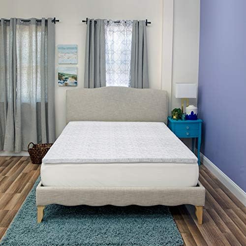SensorPEDIC iCOOL 1.5-Inch Gel-Infused Memory Foam Mattress Topper - Full, Silver