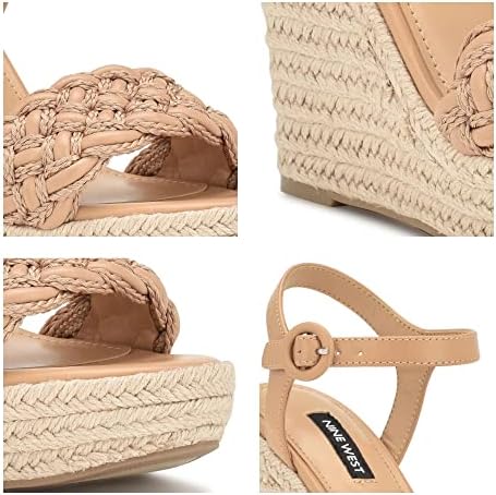 Nine West Women's HOSANA Wedge Sandal, Natural 110, 11 | Image 6