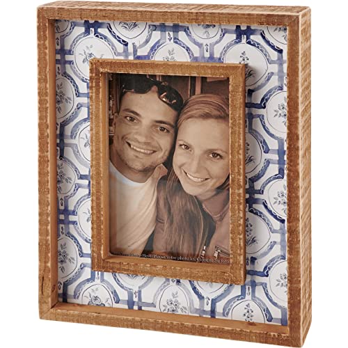Primitives-by-Kathy-Blue-Florals-Decorative-Inset-Photo-Frame Primitives by Kathy Blue Florals Decorative Inset Photo Frame