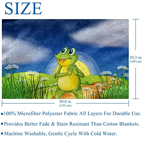 Couverture grenouille 150x100 cm douce et chaude pour lit et canapé