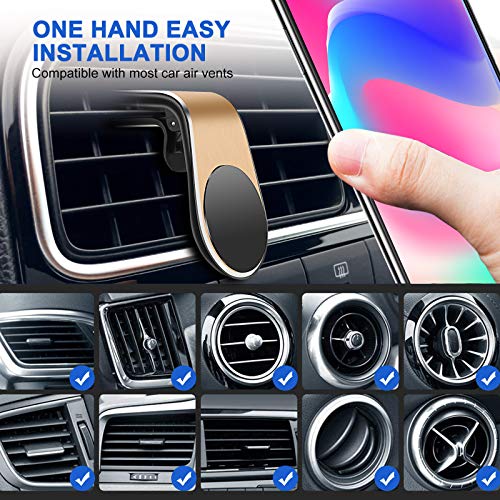 Magnetic Phone Car Mount, [Super Strong Magnet ] 2 Metal Plate Universal Air Vent Stand 360° Rotation GPS Car Phone Holder Compatible with Apple for iPhone, for Samsung LG,Mini Tablet All Cell Phones - Thumbnail 2