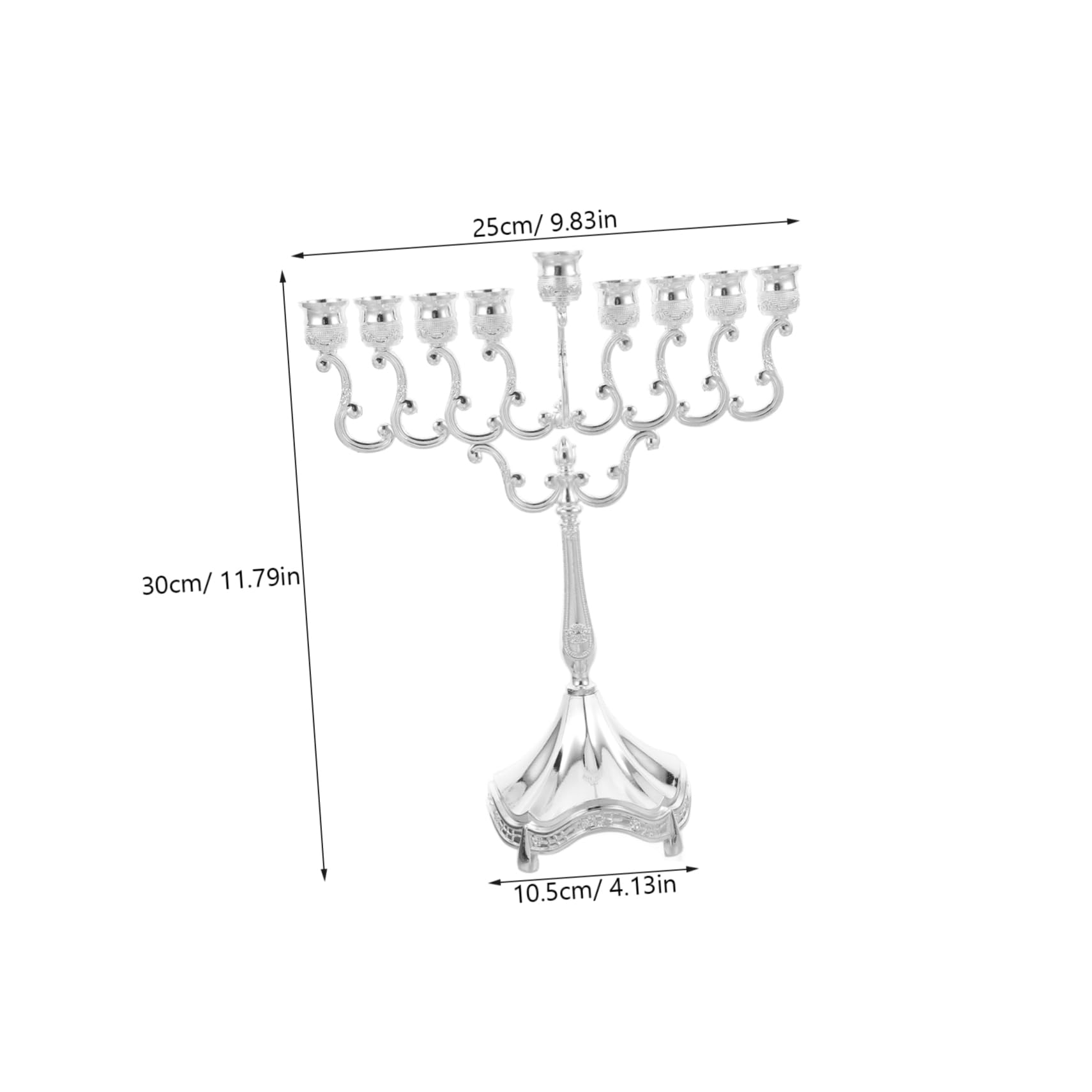 IMIKEYA Candelabro de Metal 9 Brazos para Menorá de Hanukkah, Decoración Elegante y Romántica para Mesa de Comedor y Espacio de Fiesta