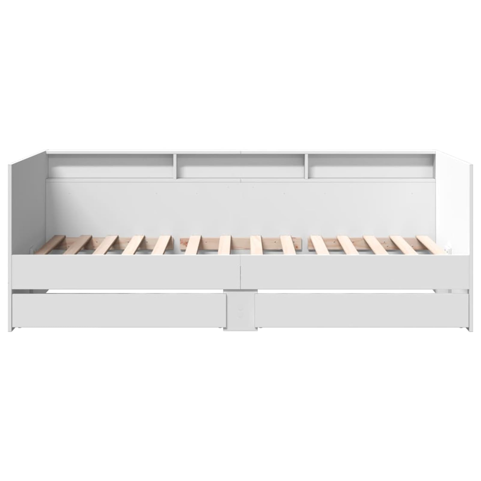 Gecheer Divano letto con cassetti, senza materasso, bianco, 90x190 cm, divano trasformabile per soggiorno