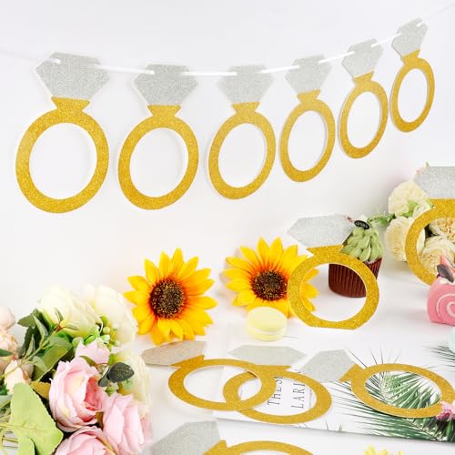 Image of Wedding Diamond Ring Banner Engagement Party Bachelorette Banner Party Decoration Supplies Bridal Shower Shower Photo Prop Hanging Decoration