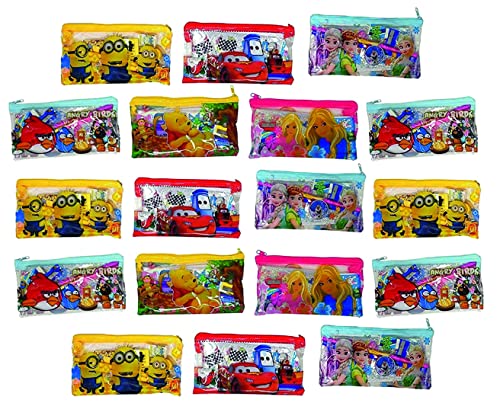 Image of Return Gift for Kids in Bulk | Stationery Pouch /Kit with Pencil /Eraser /Sharpner /Scale for School Kids Boys & Girls (Pack of 24)
