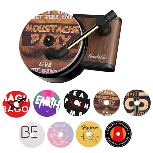 Image of kingsea Record Player Air Freshener Car Vent Clip Aromatherapy, Air Diffusers Freshener Car Retro Clip Interior Decoration