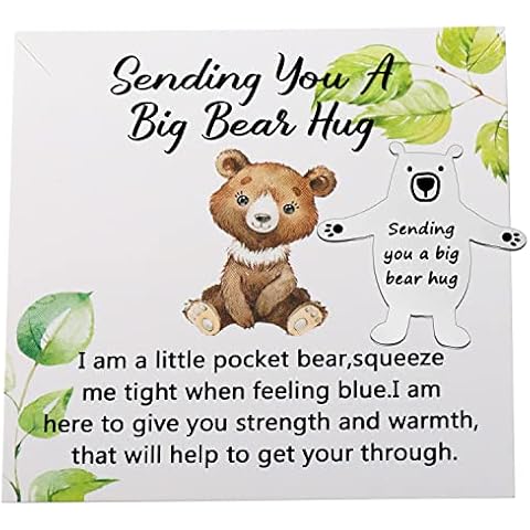WUSUANED Big Bear Hug Token Lockdown Gifts Sending You A Big Bear Hug Social Distancing Pocket Hug Gifts Relationship Gift, Send You a Big Hug Coin, Large Cover