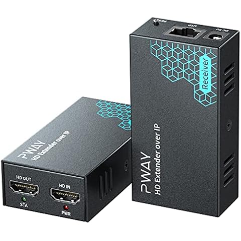 PW-DT236 HDMI Extender over IP 150m/492ft 150m Transmission via Cat5e/6/7/8 Network Cable Support Local Loopout and 1 to Multiple Transmission Through the Network Switch Cover