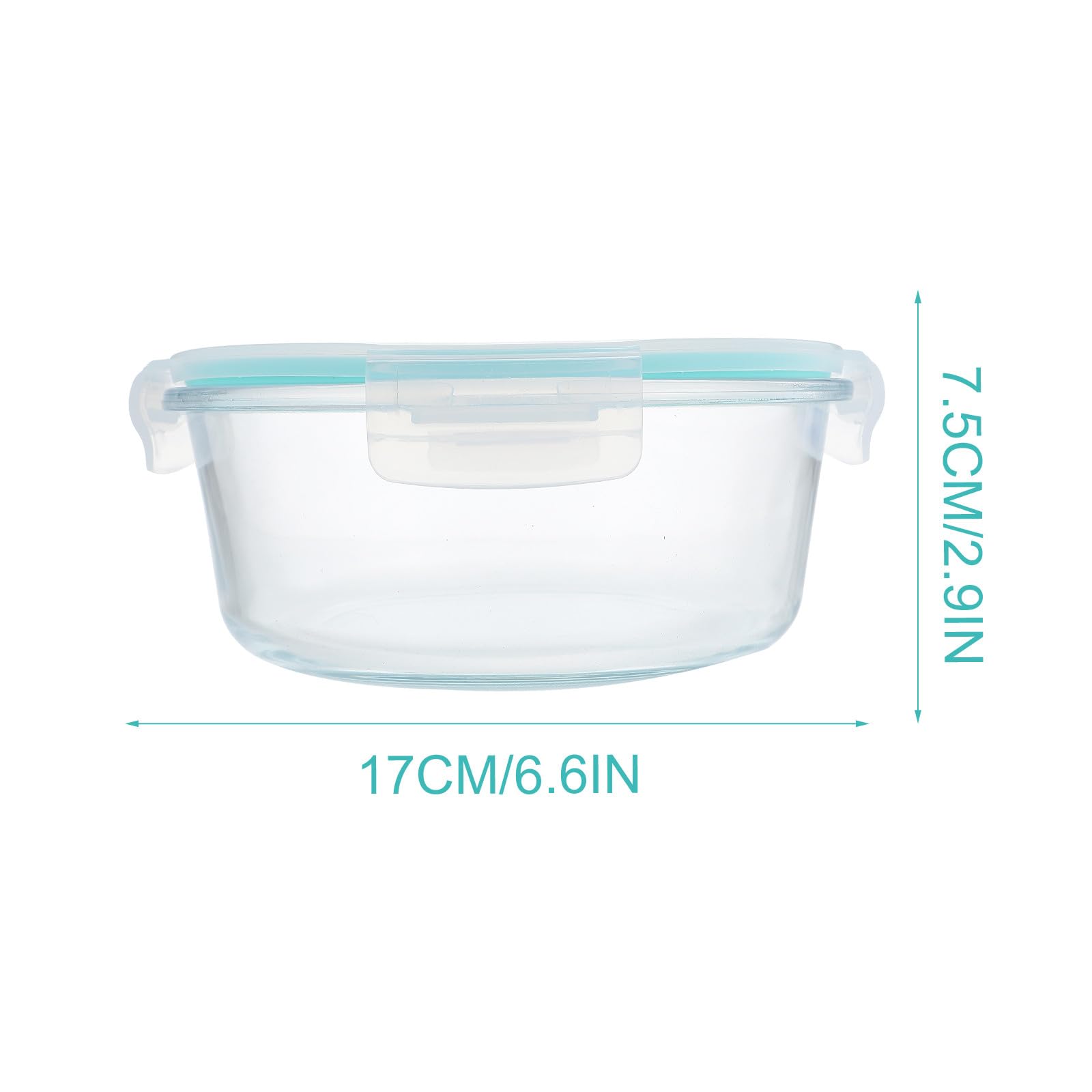 ifundom Glas Bento Kasten aus Borosilikatglas und Pp Unterteilte Lunchbox 3 Stück mit Deckel 400 Ml/650 Ml/1000 Ml Blau Luftdicht Tragbar