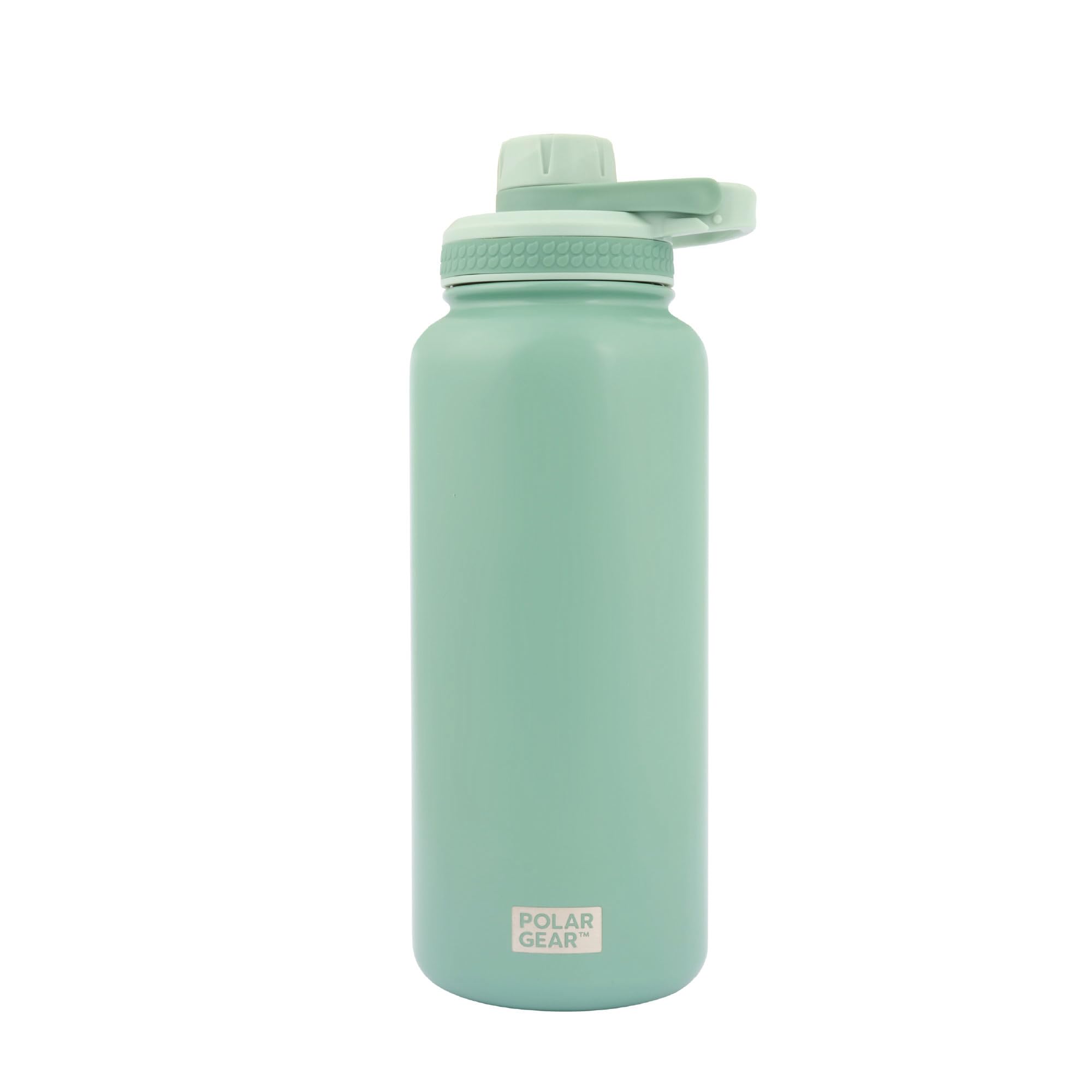 Polar Gear Stainless Steel Water Bottle 1L - Double Wall Vacuum Insulated Water Bottles with Dust Cover Screw Cap, Leakproof Metal Water Bottle, BPA Free Drinking Bottle with Carry Handle (Green) — image 1