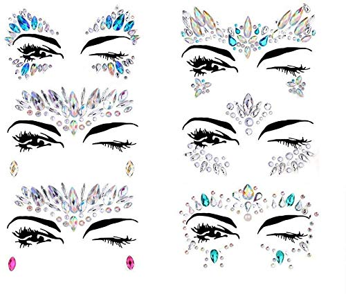 Face Temporary Tattoo Gems for Women