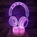 Produktbild 3D Licht Nachtlampe, Kreative Headset 3D Lampe Farbverlauf Led Nachtlicht Touch Control USB Bluetooth Lautsprecher 3D Illusion Lampe Kinder Geschenk