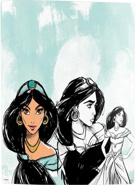 Skinit Decal Gaming Skin Compatible with PS5 Digital Edition Bundle - Officially Licensed Disney Princess Jasmine Sketch Design