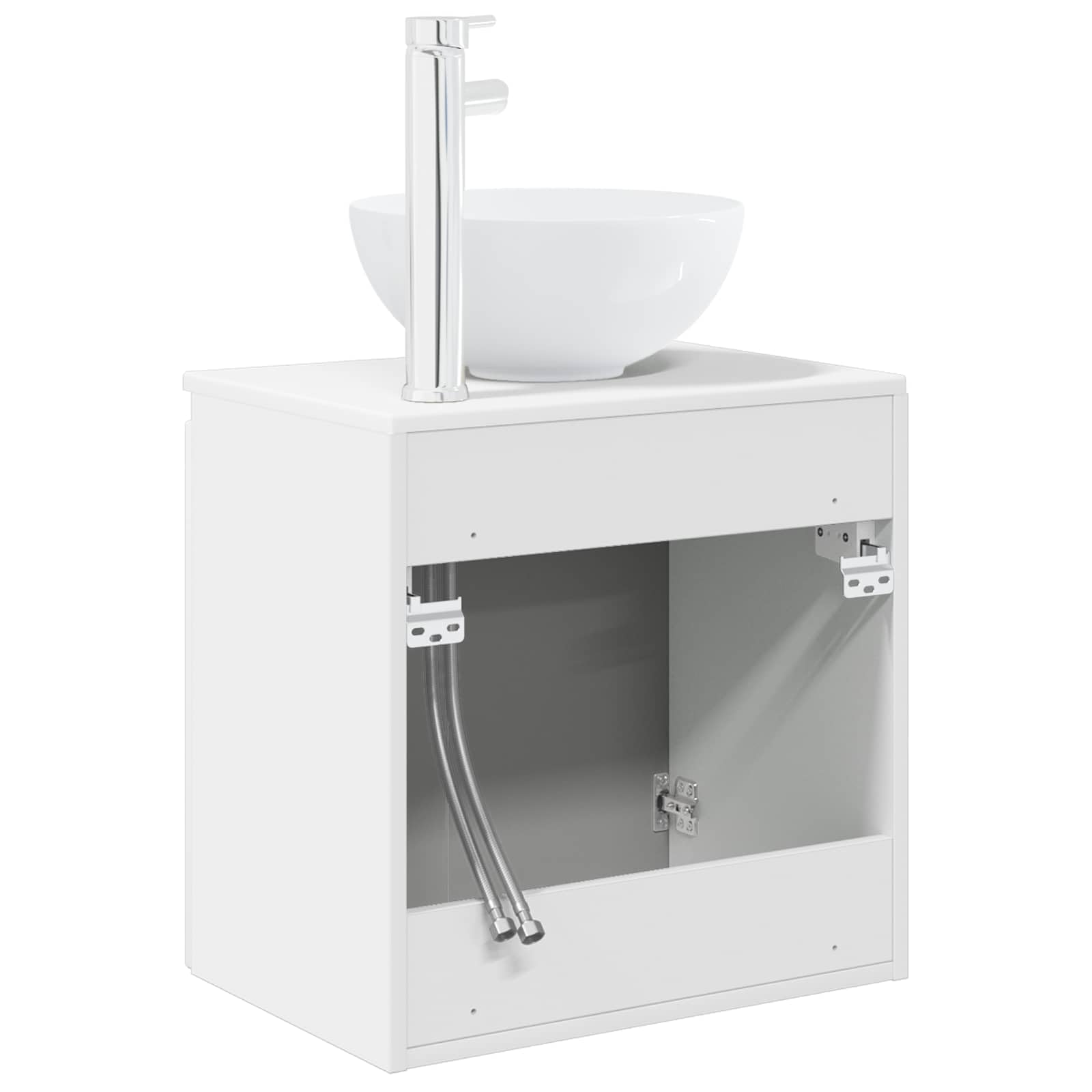 Lavabo con lavabo, montaggio a parete, bianco, 49,5 x 35 x 63 cm