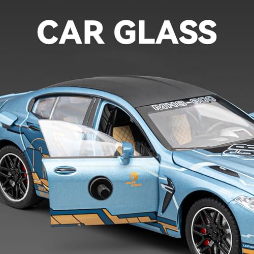 Image of 1:24 M8 Model Cars M8 Toy Car Die Cast Metal with Light Sound Pullback Openable Door Cars Toy, Blue
