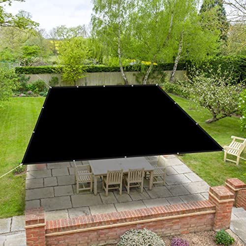 Voile d'ombrage rectangulaire 1,5x5 m noir avec oeillets métalliques - 2