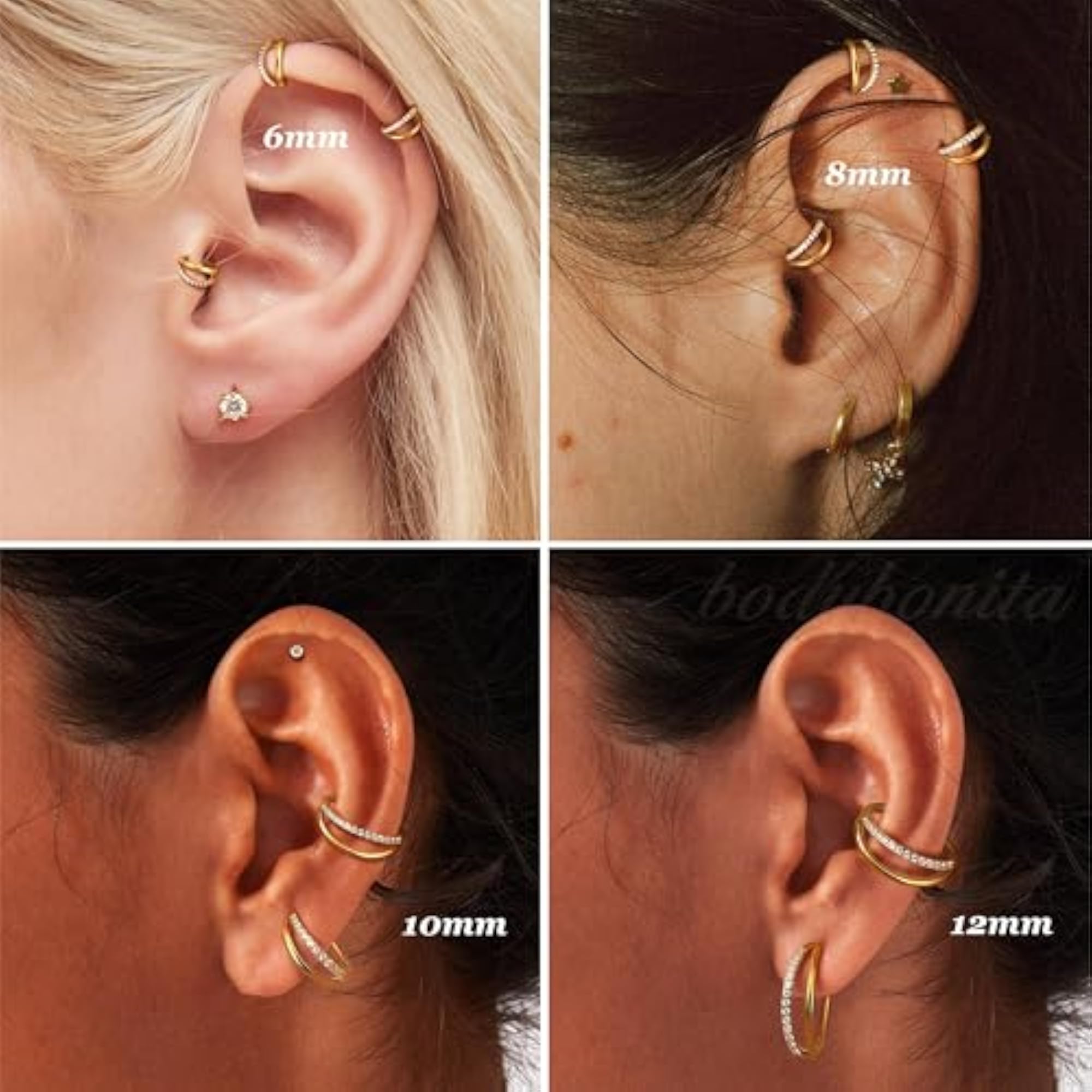 Triple/Double Hoop Nose Ring - 316L Stainless Steel