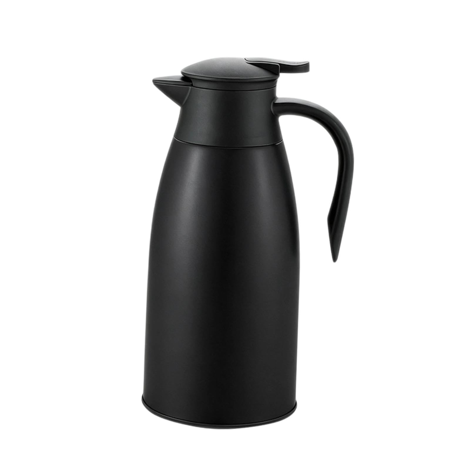 Caraffa Termica con Dispenser per caffè, tè E Altre Bevande - Acciaio Inossidabile E Silicone - Mantiene Le Bevande Calde E Fredde - Adatta All'us, Nero