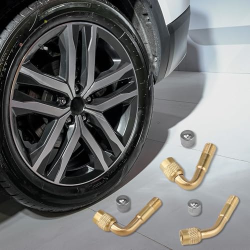 Image of Gosknor 6pcs Tire Valve Extensions, 45 90 135 Degree Valve Stem Adapter Tire Valve Extender Valve Stem Extenders Tyre Valve Extension Adaptor for Passenger Cars Bicycles Motorcycles RVs Stroller