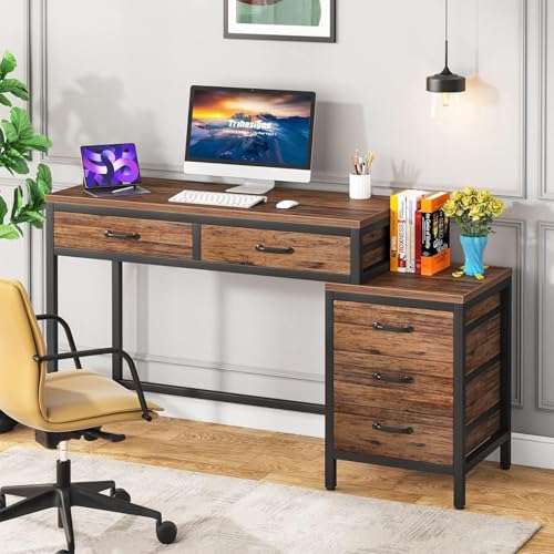 Catálogo para Comprar On-line Mini Escritorio más recomendados. 44 FL Escritorio de computadora con cajones, Mesa de Trabajo Reversible para PC con 5 cajones de Almacenamiento, Escritorio de Estudio para Juegos de Oficina en casa de 40 Pulgadas...