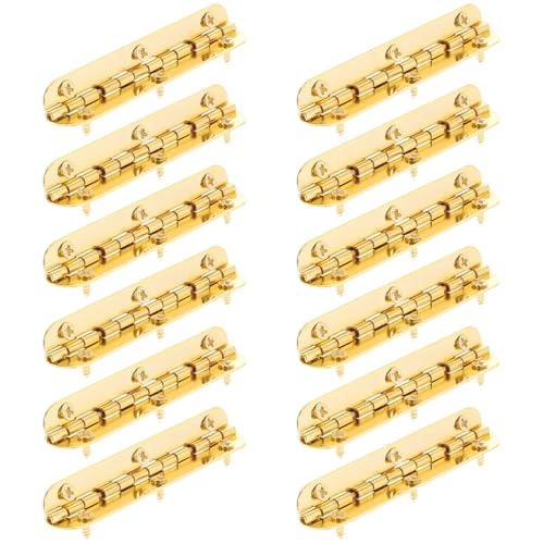 ELAYARD 12個 ドア丁番具 アンティーク調鉄製ヒンジ 木製ジュエリーボックス用 強靭で錆びにくい 箱 小 キャビネット向け