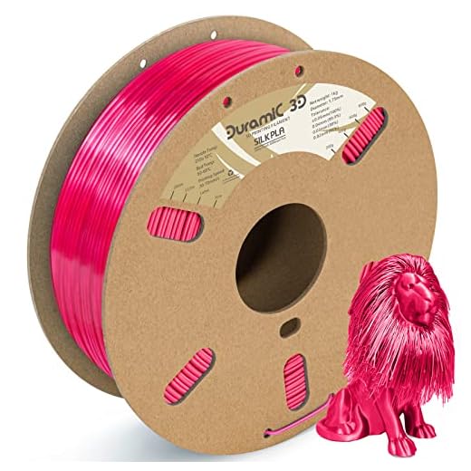 DURAMIC 3D Shiny Silk PLA Filament 1.75mm Shiny Metallic PLA Filament Dimensional Accuracy +/- 0.05 mm Red